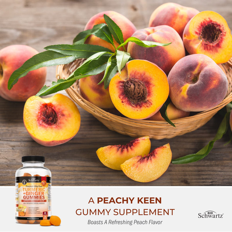[Australia] - Turmeric Curcumin with Ginger Gummies - Natural Extra Strength Joint Support Supplement, Delicious Peach Flavor Ultra High Absorption Turmeric Supplement Non-GMO, Gluten Free 120 Count Turmeric Ginger Gummies 120 Count (Pack of 1) 