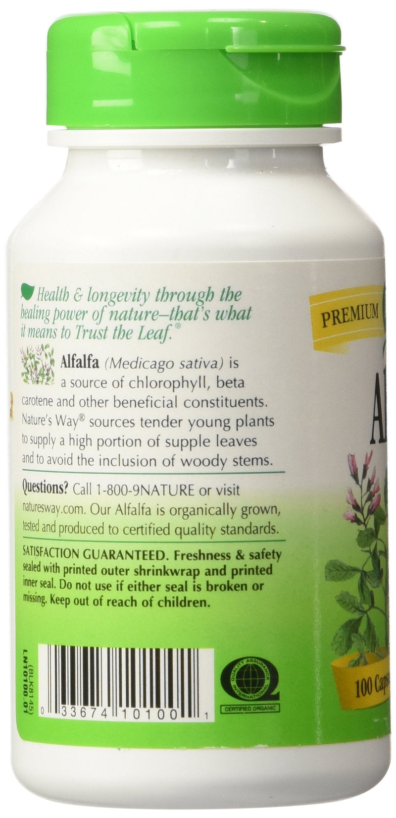 [Australia] - Nature's Way Alfalfa Leaves, 1,215 mg, 100 Vegetarian Capsules, Pack of 2 