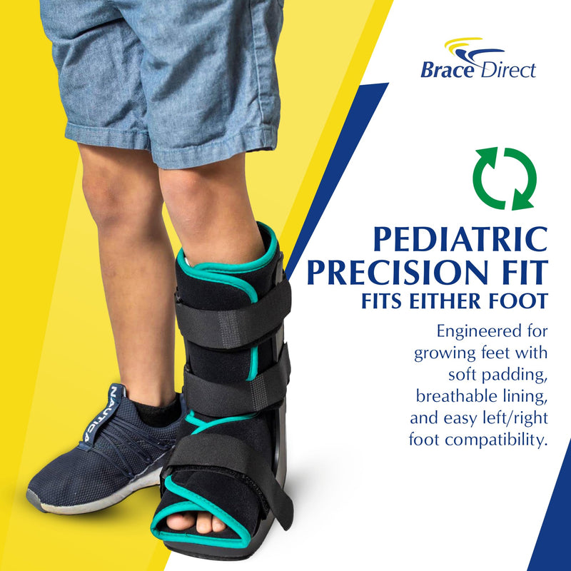 [Australia] - Brace Direct Pediatric Walking Boot – Kids Fracture Boot for Foot Injuries, Ankle Sprains & Post-Op Recovery, Pink (Large, US Kids 11.5K–1.5) L 