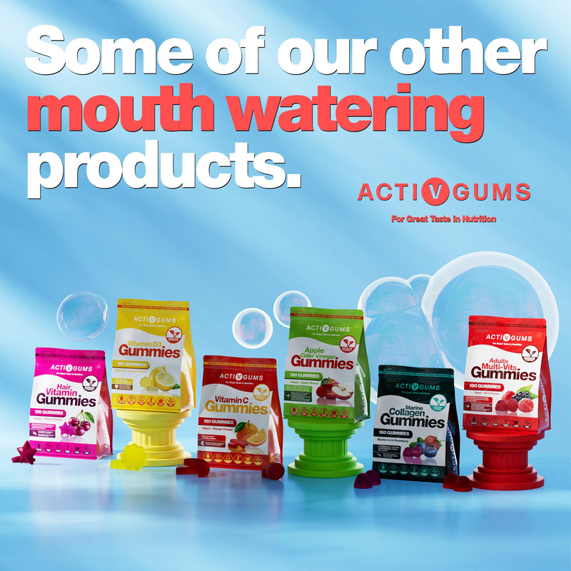 Adults Multivitamins 180 Vegan Gummies | 90 Days Supply | 11 Essential Vitamins & Minerals A,D,E,C,B3,B6,B5,B12, Biotin, Zinc & Iodine | | Resealable & Recyclable Pouch | For Men & Women by ActivGums®