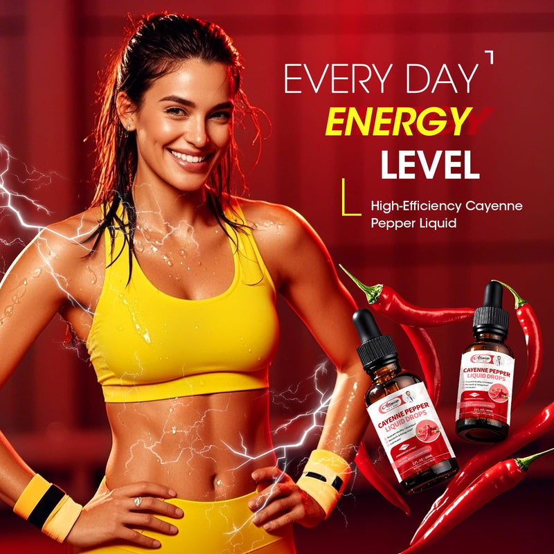 [Australia] - Cayenne Pepper Drops Supplement Liquid,with Hawthorn,Beet,Ginseng,Centella Asiatica,Grape,Turmeric for Energy,Circulation Original 2 Fl Oz (Pack of 1) 