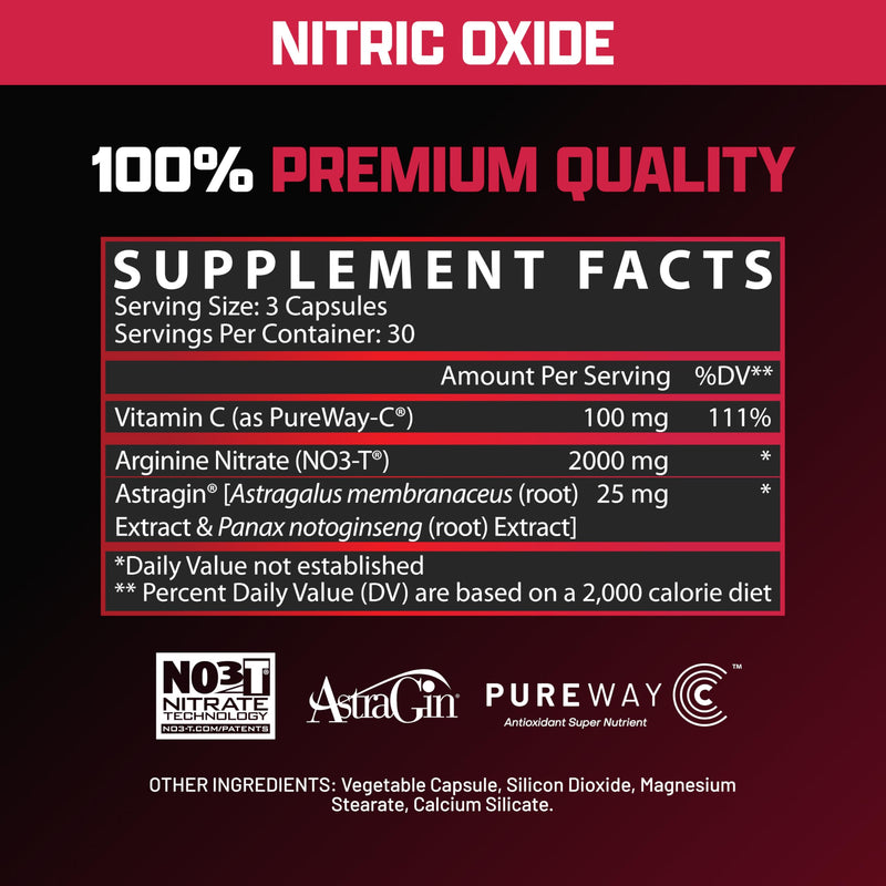 Nutrex Research NIOX Nitric Oxide Booster Pre Workout Pump Supplement with Arginine Nitrate Vitamin C Astragin for Muscle Pump Vascularity Endurance Support 90 Count 90 Capsules