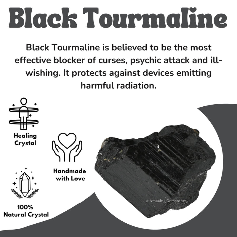 [Australia] - Amazing Gemstone Black Tourmaline Raw Protection Crystals and Healing Stones, Natural Rocks for Tumbling - Raw Stones and Crystals (2 Pieces) 2 Pieces 