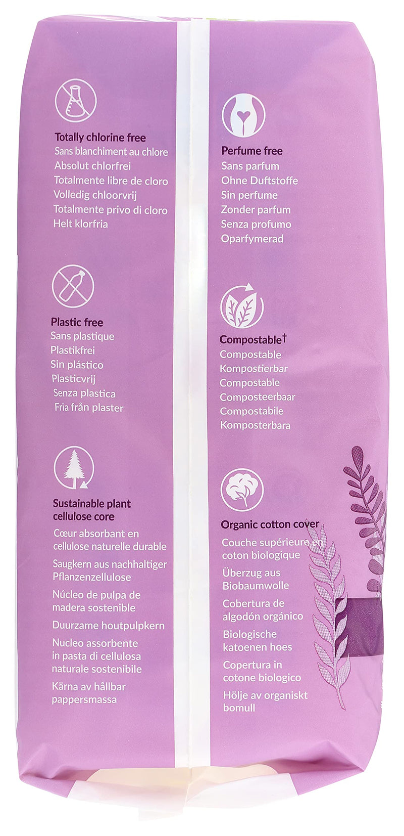 [Australia] - Natracare Natural Traditional Style Maxi Pads, Regular, Individually Wrapped, Without Wings in Plant-Based Bag (1 Pack, 14 Pads Total) 14 Count (Pack of 1) 