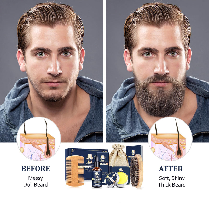 [Australia] - Gifts for Men, Beard Kit for Men's Daily Grooming, Moisturize & Soften Facial Hair, Anniversary | Birthday Gifts | Christmas Gifts, Stocking Stuffers for Adult Men Husband Dad Boyfriend Beard Grooming 
