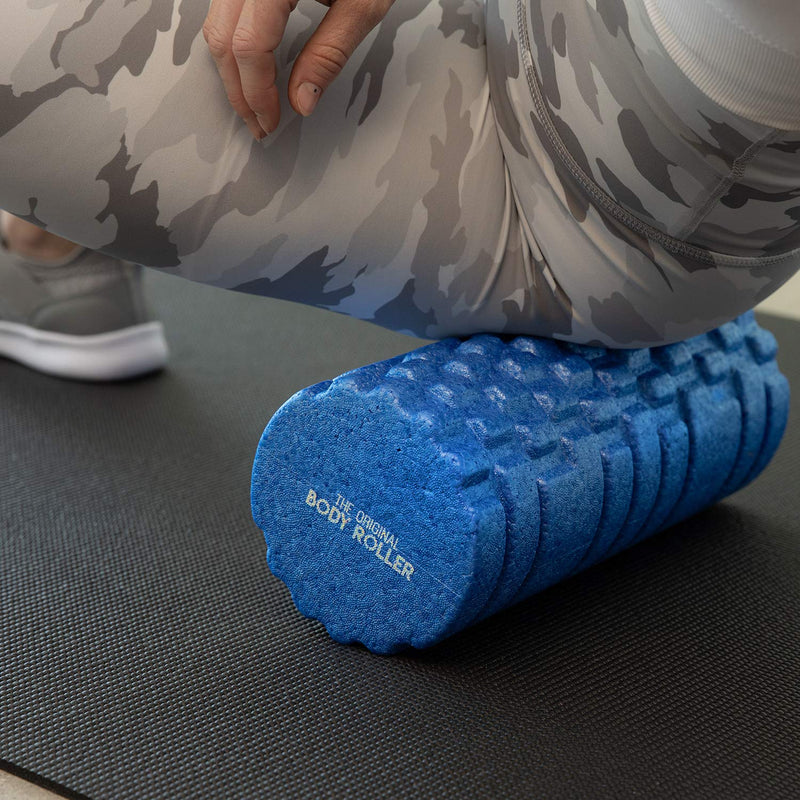 The Original Body Roller High Density Foam Roller for Exercise & Recovery | Firm, Patented Texture is ideal for pre- and post- workout massages, Trigger Point Relief, Physical Therapy, and Back Pain Blue
