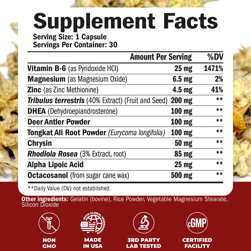 Multivitamin for Men & Tribulus Terrestris with DHEA and Tongkat Ali – Complete Men's Health Bundle for Energy, Vitality, Hormone Balance & Workout Performance
