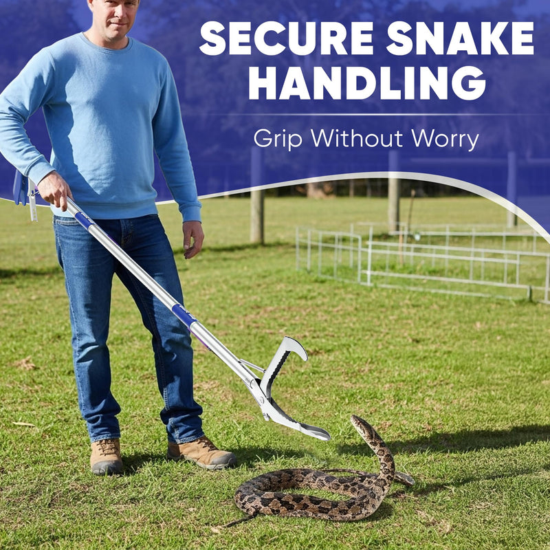 [Australia] - 2025 Upgrade PowerGrip T9, Grabber Reacher Tool, Wide Jaw, Foldable, Steel Cable, with 96 Grip Points for Firm Grip, 32" with Magnet (Blue, 50) 50" Blue 