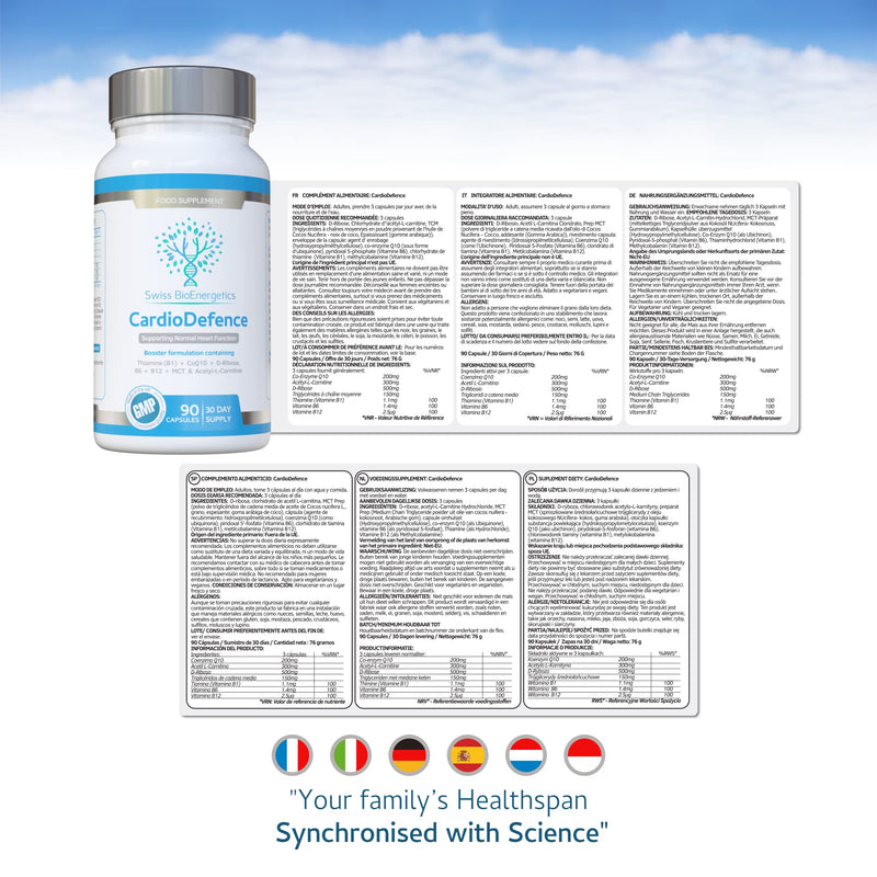 [Australia] - CardioDefence - 90 Capsules - A precise balance of CoQ10, D-Ribose, Acetyl-L-Carnitine, B Vitamins and MCT to contribute to normal heart function and reduce fatigue 