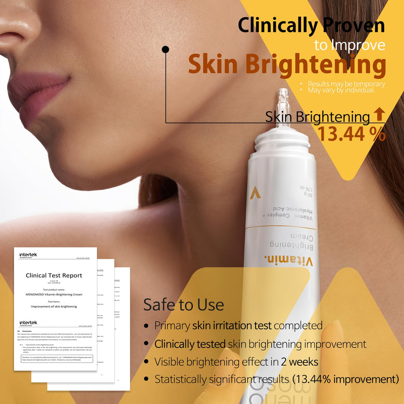 Vitamin Brightening Cream for Dull, Rough-Feeling Skin – Vitamin Glow Cream, Lightweight Daily Korean Face Cream