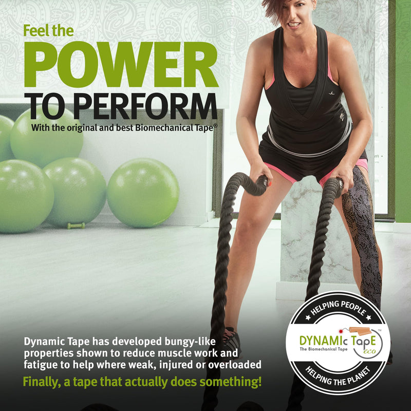 Dynamic Tape Eco | Biomechanical Adhesive Physio Tape + Precision Scissors | 2" Grey & Black Sports Tape + 8.5” Non-Stick Teflon-Coated Blades | Ideal for Kinesiology, Knee, Ankle, Muscle & Ligament S