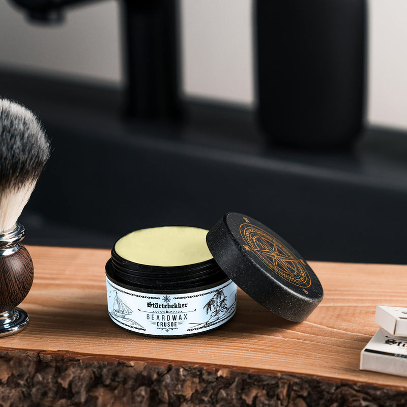 [Australia] - Störtebekker® Premium Beard Wax cares for the beard and shapes it - 50ml jar 100% compostable - men's beard wax with a pleasant scent - beard balm/beard wax - beard care - Made in Germany 