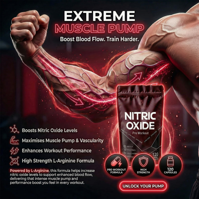 Nitric Oxide L-Arginine 100% Pre Workout Supports Athletic Performance and Muscle Building | 120 Capsules (Pack of 2) 120 count (Pack of 2)