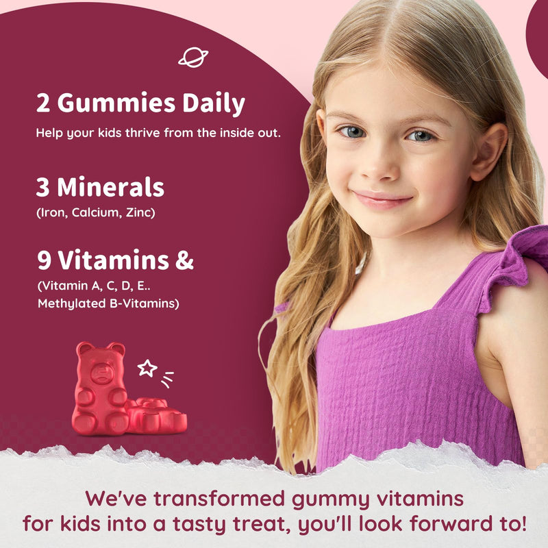 [Australia] - Iron Supplement Gummies for Kids - with Calcium, Zinc, Kids Multivitamin with Iron Gummies - Immune Support, Blood Builder & Energy Support for Iron Deficiency, Anemia, Vegan - 60 Gummies Strawberry 60 Count (Pack of 1) 