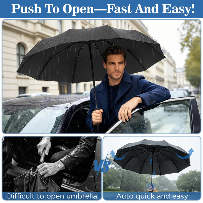 ZOMAKE Travel Umbrella Compact, 45/54 Inch Windproof Collapsible Portable Small Umbrella For Rain, Automatic Folding Umbrella Lightweight Packable Paraguas For Women Men 45IN 4 Pcs