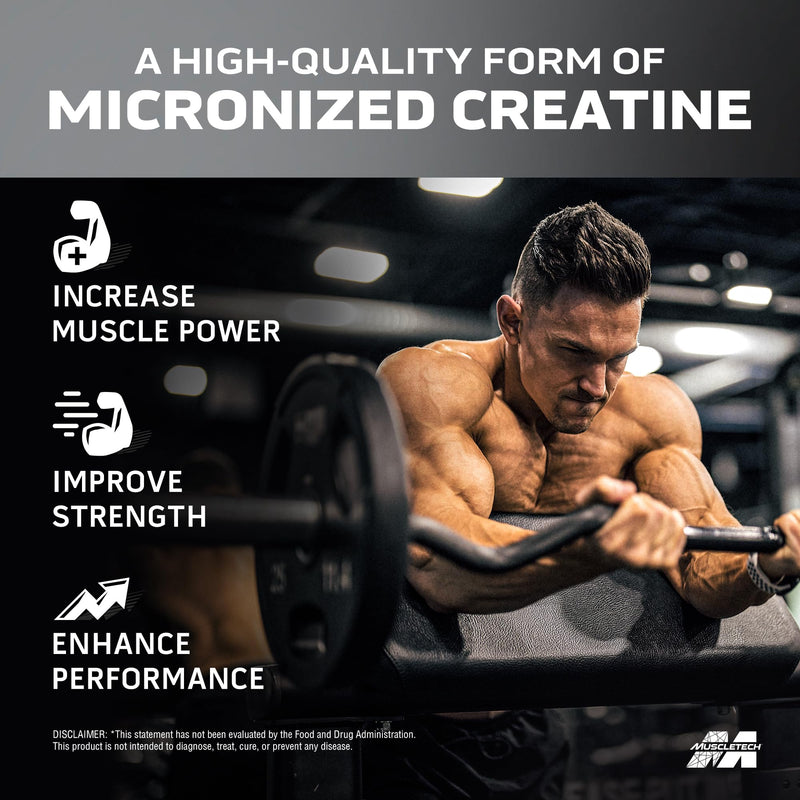 [Australia] - Creatine Monohydrate Powder MuscleTech Platinum Pure Micronized Muscle Recovery + Builder for Men & Women Workout Supplements Unflavored (80 Servings) 80 Servings (Pack of 1) 