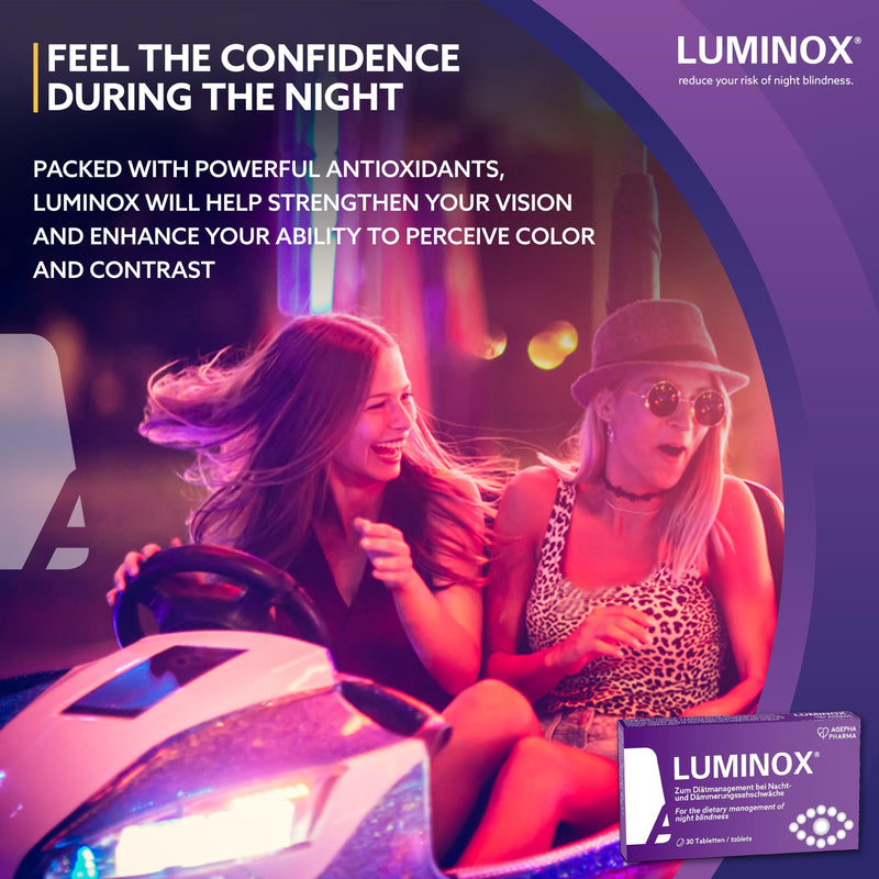 [Australia] - Luminox® AGEPHA 30 eye vitamins Improve night vision, eyes and eyesight with ginkgo, guarana, chokeberry, bilberry against poor eyesight and night blindness 
