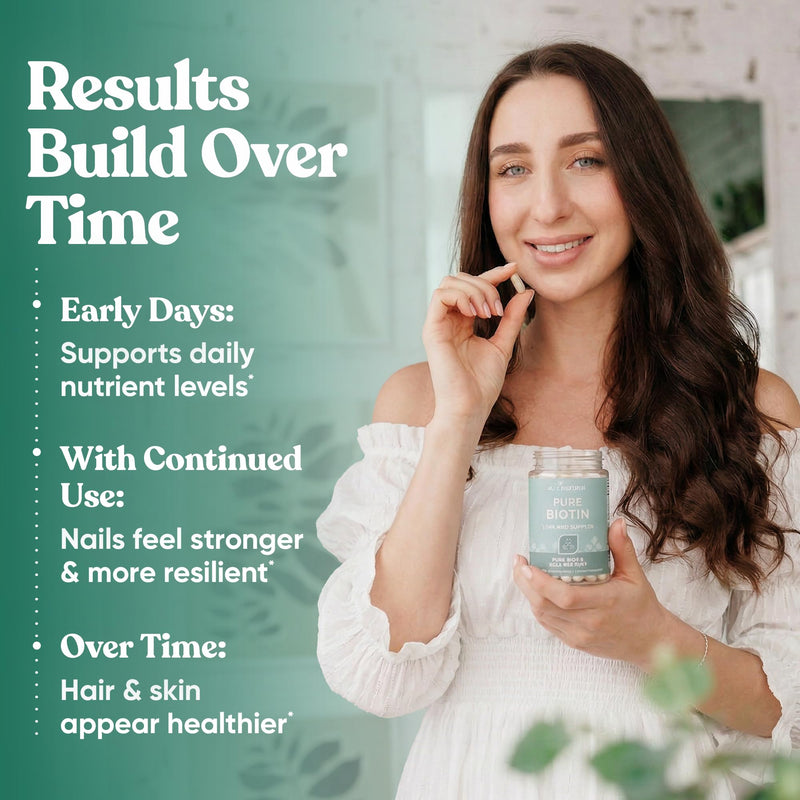 Biotin 5000 mcg Hair Growth Vitamins for Women & Men, 120 Capsules | High-potency biotin to support healthy hair, stronger nails & glowing skin