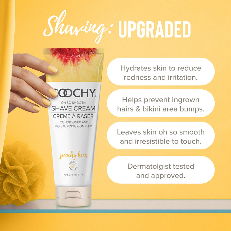 Coochy Shave Cream - Moisturizing Shave Lotion - Gentle Intimate Shaving Cream - For Bikini Area, Underarms, Legs & More - Rash-Free, Hydrating Formula - Peachy Keen, 7.2 oz 7.2 Fl Oz (Pack of 1)