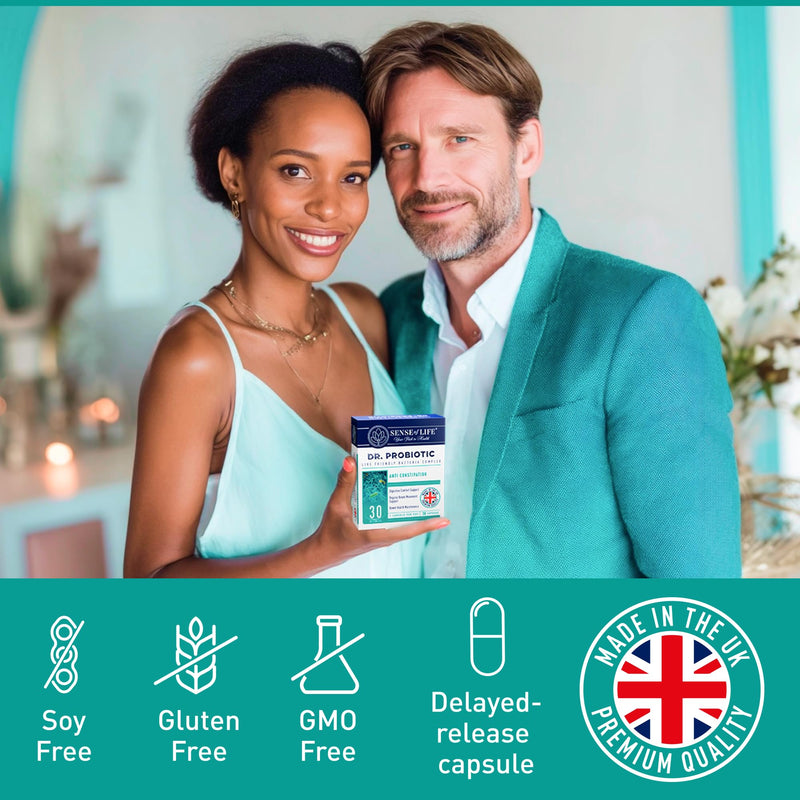 Sense of Life Dr. Probiotic Complex for Regularity Support, 30 Capsules – 30 Billion CFU – Probiotics & Prebiotics – Supports Digestive Gut Health & Regularity