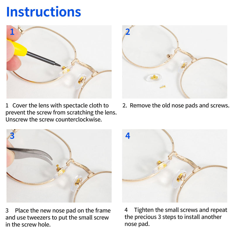 [Australia] - Magnetic Eyeglass Repair kit with Gold Screw, Upgraded All-in-One Eye Glass Repairing Kit Included Precision Screwdriver Sets, Nose Pads 