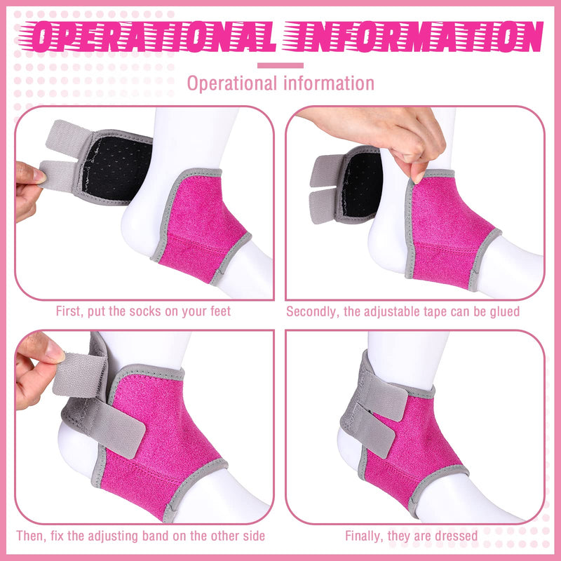 [Australia] - Tarpop 2 Pairs Kids Ankle Brace Set Foot Support Stabilizer Wraps Protector Guard Knitted Ankle Sleeve Sock Support Compression Socks for Injury Prevention(Pink,Medium) Pink Small 