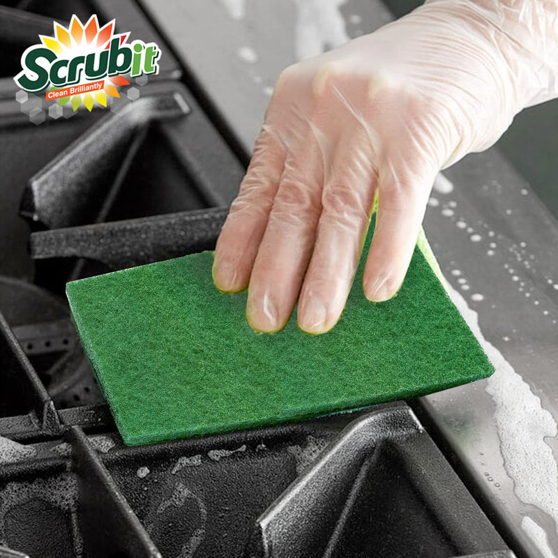 [Australia] - Scouring Pads - Heavy Duty Household Cleaning Scrubber with Non-Scratch Anti-Grease Technology - Reusable Scrubbing Pads - Green, 12 Pack 
