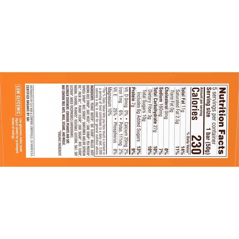 [Australia] - CLIF Nut Butter Bar - Peanut Butter - Filled Energy Bars - Non-GMO - USDA Organic - Plant-Based - Low Glycemic - 1.76 oz. (5 Pack) Peanut Butter, 5ct 5 Count (Pack of 1) 