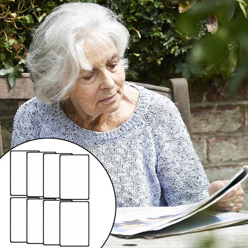 8 PCS 3X Page Magnifying Sheet for Reading, Ultra-Thin Lay-Flat Flexible PVC Page Magnifiers (7" X 4.7") Full-Page Magnifying Glass for Books, Maps, Small Print，Ideal for Seniors & Eye-strain