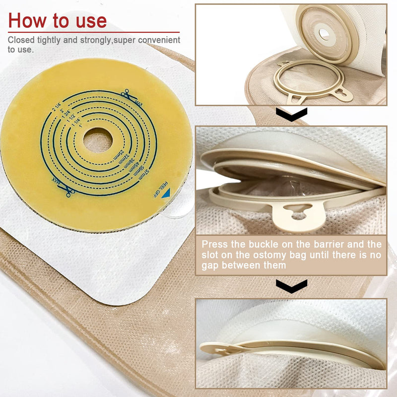 [Australia] - Carbou 21 PCS Ostomy Supplies Colostomy Bags Two Piece Drainable Pouches with Closure 12", Ileostomy Stoma Care,Cut-to-Fit(15pcs Bags+6pcs Barrier) Two Piece Closure 