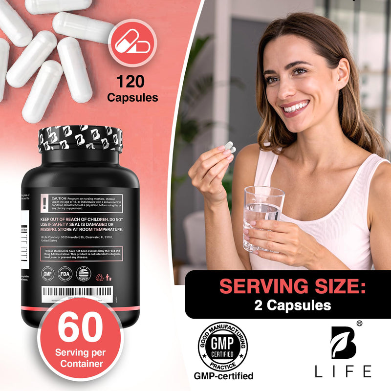 [Australia] - DIM Supplement 400 mg with Myo & D-Chiro Inositol, Dong Quai - PCOS Supplements – Hormone Balance for Women – Fertility Supplements – Inositol Supplement - 120 Caps 120 Count (Pack of 1) 