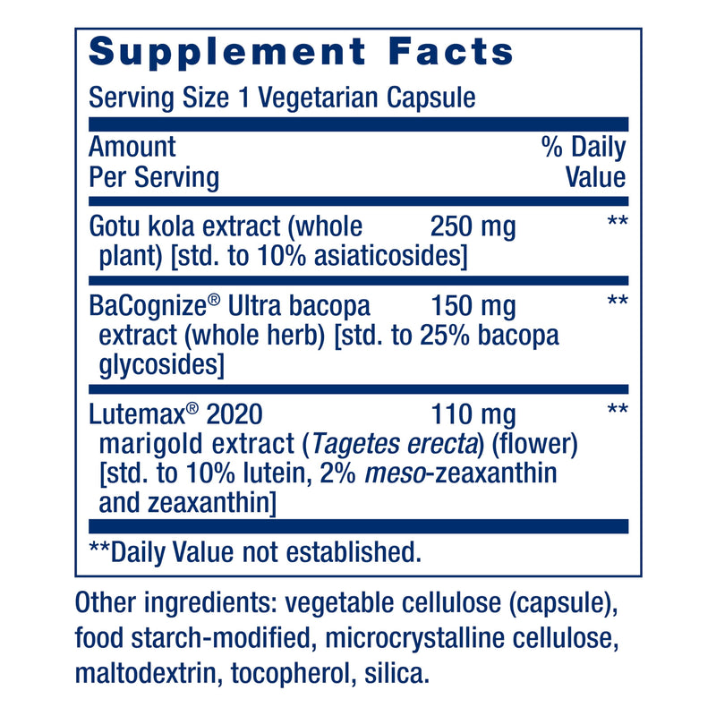 Life Extension Quick Brain Nootropic, Fast Thinking, Learning, Concentration, Lutein, zeaxanthin, gotu kola, bacopa, Gluten Free, Non-GMO, Vegetarian, 1 Daily, 30 Capsules, (Pack of 2) 30 Count (Pack of 2)