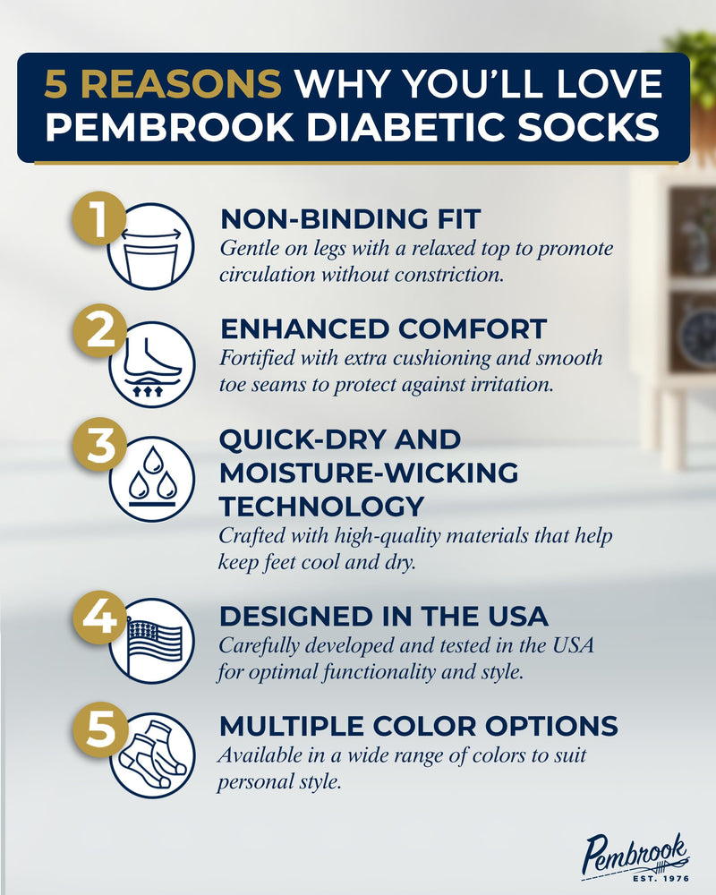 [Australia] - Pembrook Ankle Diabetic Socks for Women and Men - 6 Pairs | Low Cut Neuropathy Socks for Women | Smooth Toe Seams Large 2 White / 2 Gray / 2 Black - 6 Pairs 
