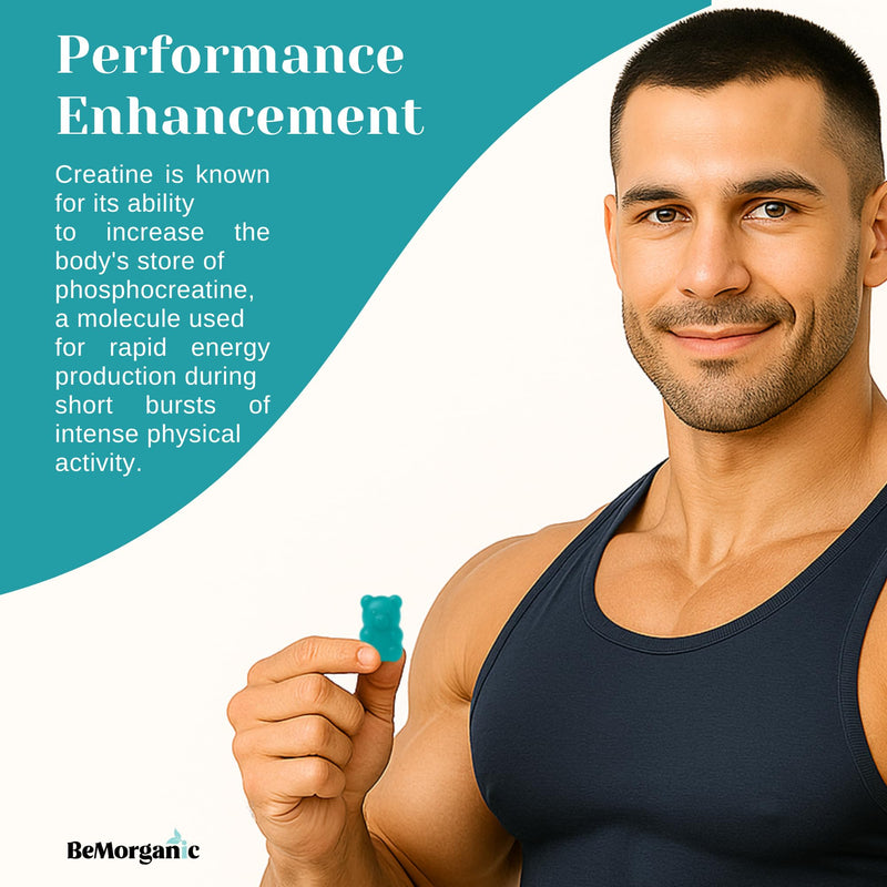 Premium Creatine Monohydrate Gummies 5000mg with 1000mg BCAAs High Strength Workout Support for Muscle Power Strength & Recovery Vegan & Sugar Free Performance Formula 60 Tasty Gummies for Men & Women