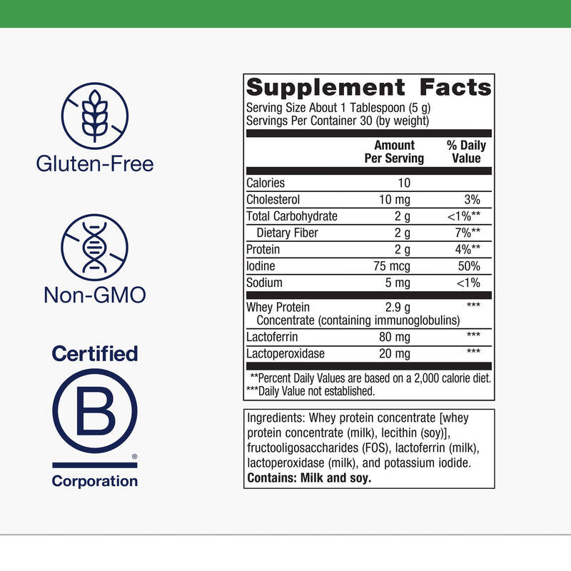 Probioplex Intensive Care 5.30 Ounces | Immunoglobulins, Lactoferrin, Lactoperoxidase and FOS Prebiotic, Supports Gut Microbiome and Intestinal Immune Activity