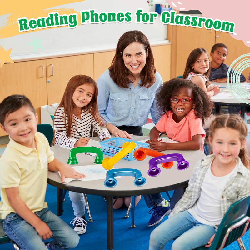 [Australia] - Whisper Reading Phones 6 Pack Upgrade Large Auditory Feedback Hear Myself Sound Phone Speech Therapy Toy Phone Tool for Class Accelerate Reading Fluency Comprehension and Pronunciation 