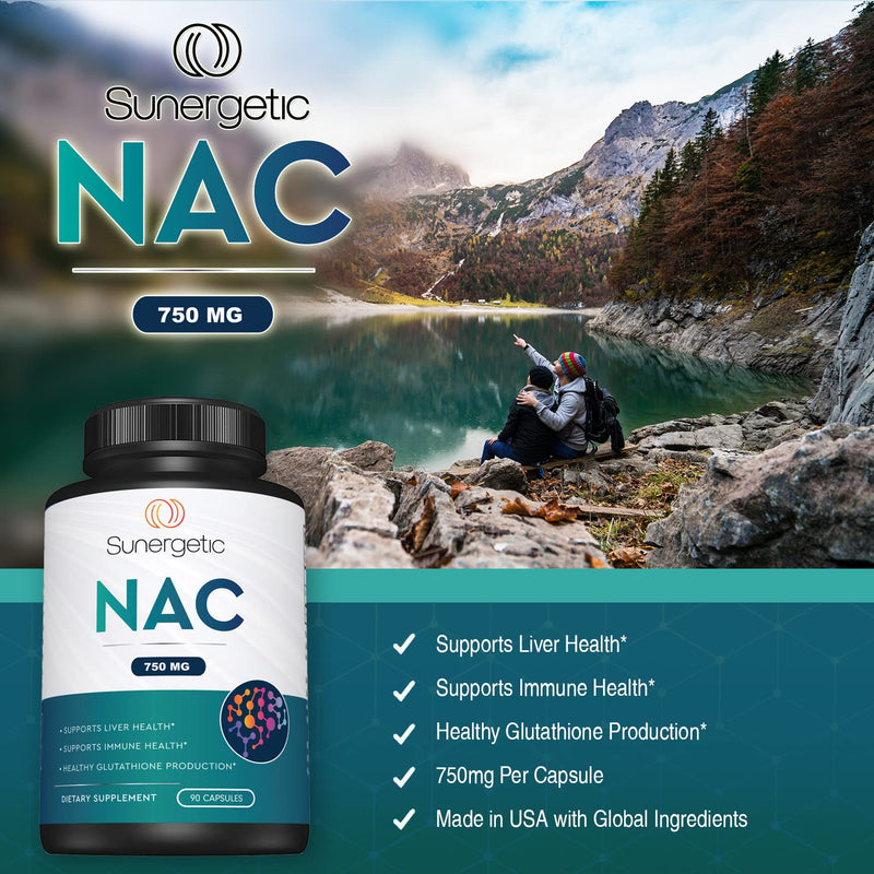 [Australia] - Premium NAC Supplement N-acetyl Cysteine – 750mg Per Capsule – Supports Liver, Detox Immune, Cellular & Respiratory Health – 90 N acetyl Cysteine Capsules 