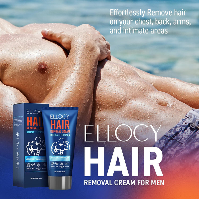 [Australia] - Hair Removal Cream for Men: Depilatory Cream For Unwanted Male Hair In Intimate/Private Area - Skin Friendly, Painless & Flawless cream (4 Ounce) 4 Ounce (Pack of 1) 
