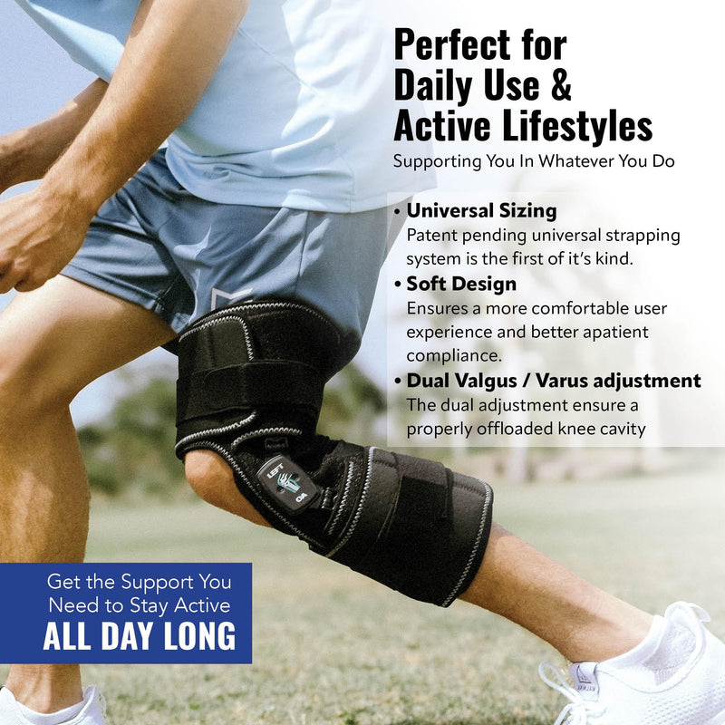 [Australia] - Comfort+ Soft Osteoarthritis Dual Adjustment (OA) Knee Brace for ACL & Meniscus & Hyperextension, Patella Stabilizer, Knee Sleeve, Knee Brace for Women and Men, Universal Regular Size, Right 