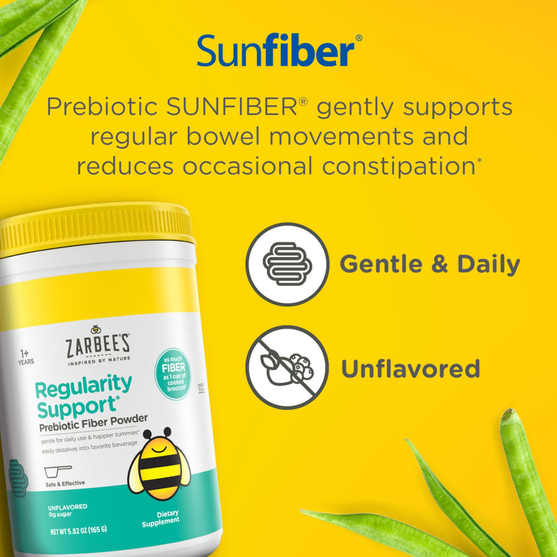 [Australia] - Zarbee's Children‚Äôs Regularity Support Prebiotic Fiber Powder, Flavorless, Sugar Free, Gluten-Free, Daily Fiber Supplement for Kids & Toddlers 1 to 12 Years, 5.82 oz 