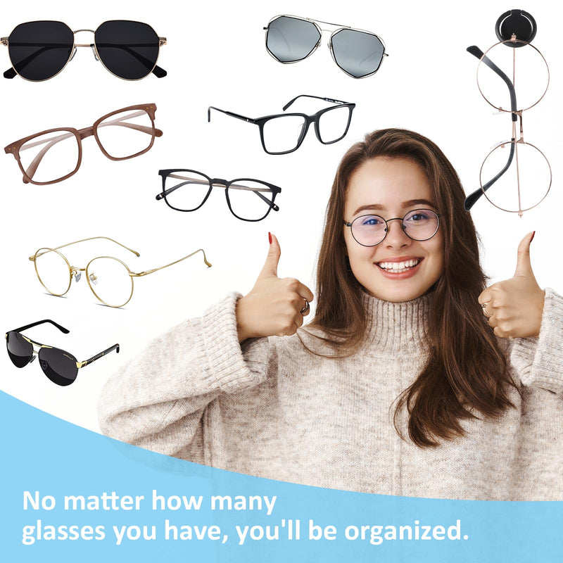 [Australia] - Mabor Pack of 6 Glasses Holder Wall Sunglasses Holder Organizer Wall Sunglasses Stand Organizer Glasses Storage Multiple Glasses Rack Holder Glasses Holder Wall Mounted for Hanging Glasses 