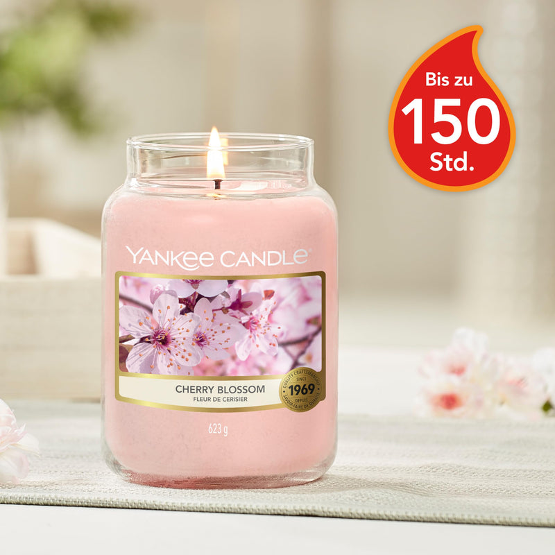 [Australia] - Yankee Candle scented candle in a glass (large) | Cherry Blossom | Burn time up to 150 hours 