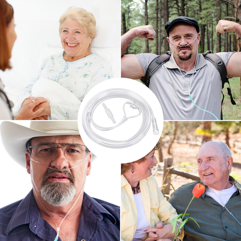 [Australia] - 5 Pack Cannula Nasal 4 FT Super Soft Nasal Cannula Tubing for Oxygen Nose Tubing - High Flow, Kink Resistant, Highly Visible, Lightweight Tubing with 3 Pack Oxygen Tubing Connector Transparent - 4ft 