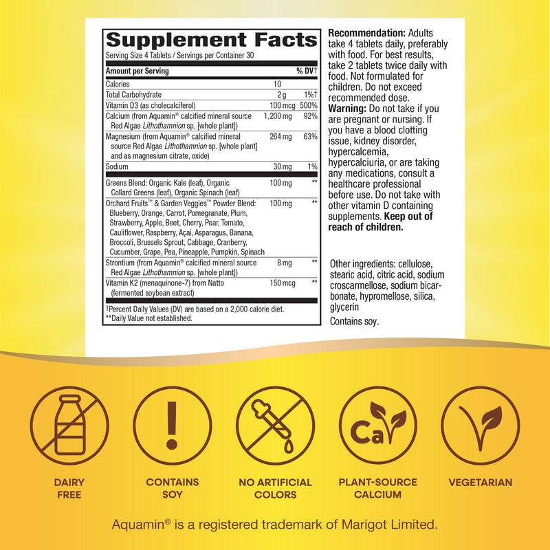 [Australia] - Nature's Way Alive! Calcium Max Absorption, Bone Support*, Plant Source Calcium, Vitamin D3 & K2, Magnesium, 120 Tablets (Packaging May Vary) Unflavored 120 Count (Pack of 1) 