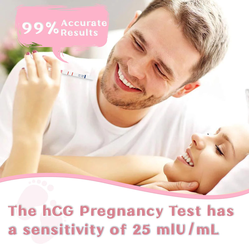 Pregnancy Test Strips with Urine Cups, 30 Count Individually Wrapped hCG Early Detection Home Tests Over 99% Accurate, Rapid Early Detection Pregnancy Test Strip 25mIU/mL