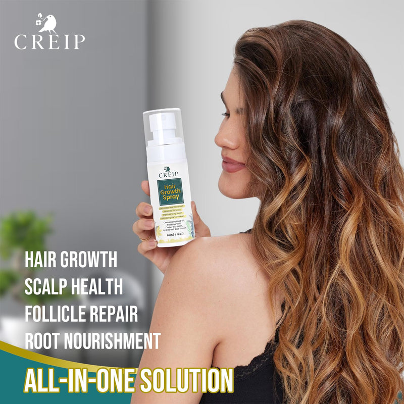 Natural Hair Growth Oil Spray: Natural Formula with Batana, Castor and Rosemary Oil, Rice Water, and Biotin for Women and Men