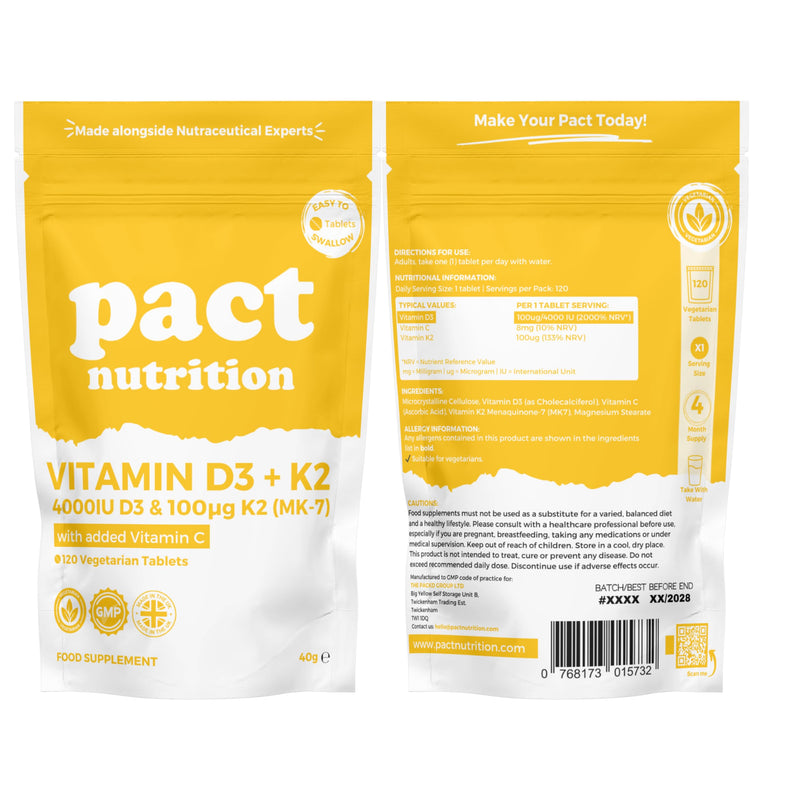 Immunity Bundle - Vitamin D3K2, Vitamin B Complex & Turmeric Complex - 120 Tablets per Pack - 2 to 4 Month Supply - Vegetarian Friendly