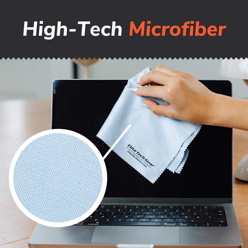 [Australia] - Microfiber Cloth - 4-Pack, 12" x 12" Oversized Cleaning Cloths. Washable and Durable Microfiber Cleaning Cloth for Glasses, Lenses, Electronics and Screens. High Tech Quality Material Light Blue 4-Pack "OVERSIZED" 