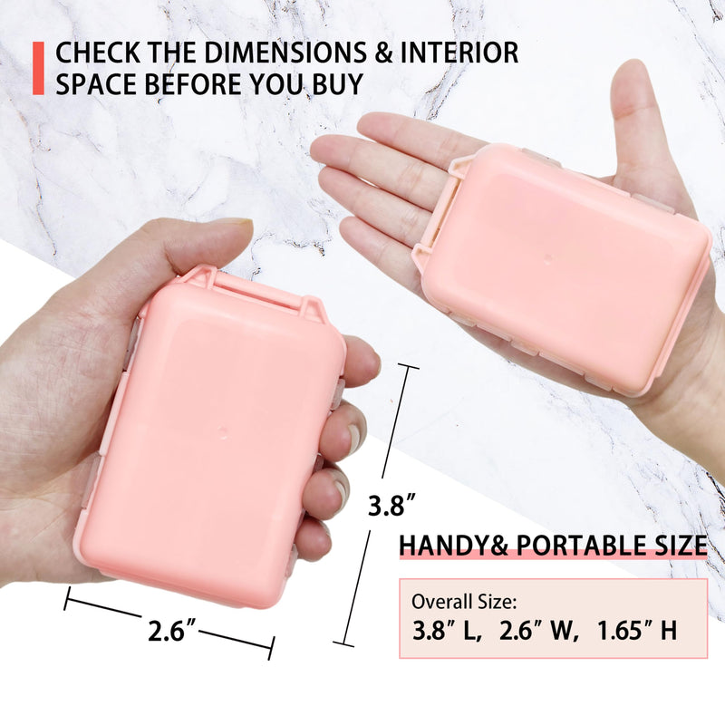 Large Pill Organizer with 146 Medicine Labels, Pink Travel Pill Case | Large 10-compartment pill case with 146 labels for vitamins, supplements, daily meds, 7-day planning, work, travel, and home 1 Pack (Large)