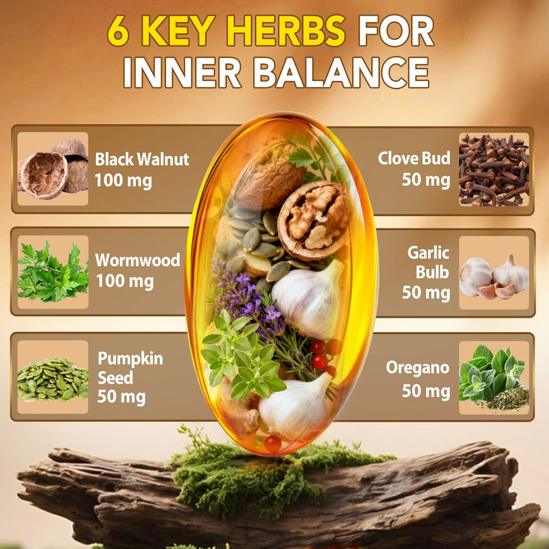 240 Count Wormwood Black Walnut Clove Capsules | 6600 mg per Serving | 18-in-1 Premium Herbal Blend Softgels | Supports Digestive Comfort & Cleanse, Liver Wellness & Daily Energy